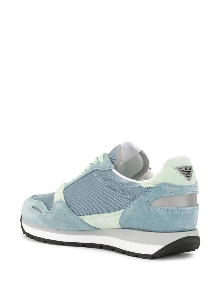 Armani Sneakers Online Store Emporio Armani Low Top Logo Womens Blue Green